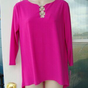 NY Collection PM magenta pink tunic NWT